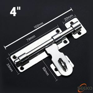Seeko Stainless Steel Hardware Door Lock Bolt Latch Padlock Clasp Stainless Steel 4" 6" 8"