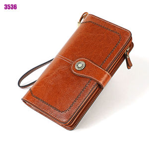 Royal Bagger Long Wallet Purse For Women Girls Genuine Cow Leather RFID Korea Fashion Clutch Phone Bag Hand Bag Party Elegant Ladies Zipper Bag