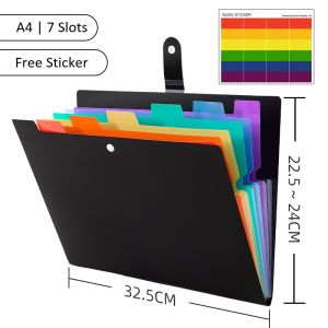 Accordion Folder A4 Multi-Layer 7 Slots Insert Binder Exam Paper Organizer Document Storage Bag