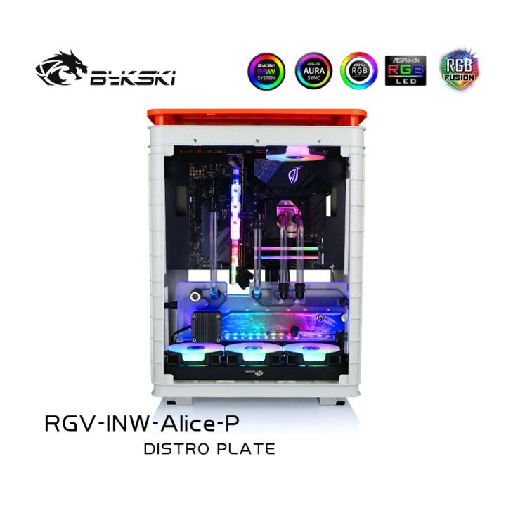 Bykski RGV-INW-Alice-P แผ่นระบายความร้อนด้วยน้ำ Distro สำหรับ IN WIN ...