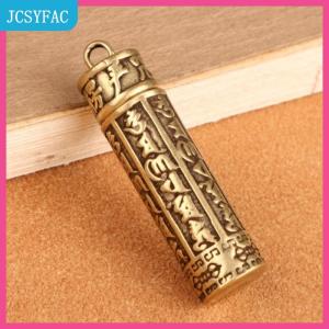 JCSYFAC Brass xi lanh Mặt dây chuyền Keychain treo đồ trang sức Pill Box Y container