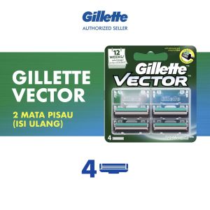 Gillette Vector Pisau Cukur Refill isi 4 pcs