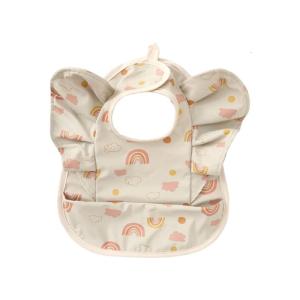 Adjustable Baby Feeding Bib Soft Lightweight Travel Friendly Winged Design Burping Cloth Easy Wipe for Toddler