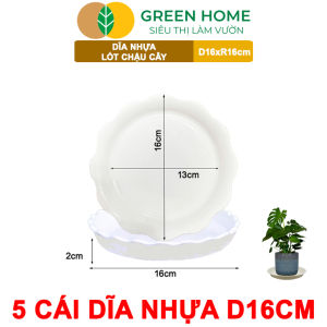 5 Đĩa Nhựa Lót Chậu Cây Greenhome Nhiều Kích Thuóc Hứng Nước Giúp Sạch Bàn Sàn Nhựa Nguyên Sinh Bền Đẹp Chóng Rơi Vỡ