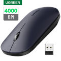 UGREEN Wireless Mice Computer Mouse for Laptop Silent Buttons 2.4G 250Hz with USB Mini Receiver, 1600 DPI 4000 DPI Optical Tracking Ambidextrous. 