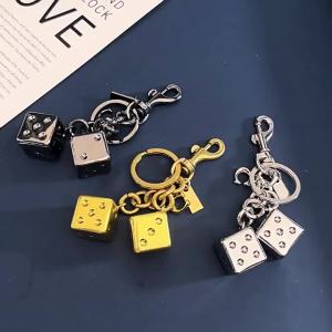Best-selling good luck dice charm three-dimensional keychain fashion keychain bag pendant