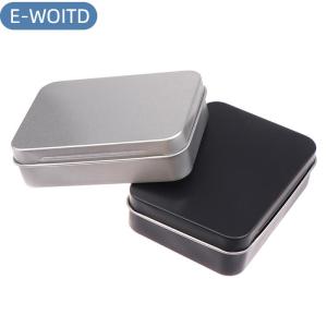 E-WOITD 1PC Frosted sắt hộ gia đình lưu trữ hộp kim loại hộp thiếc mạ container rỗng bản lề nắp nhỏ rỗng hộp lưu trữ