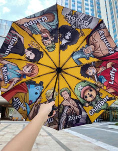 One Piece Genuine Folding Sunshade / Rainproof and Windproof Flower Umbrella One Piece Luffy Sauron Durable Sun Umbrella Automatic Folding UV Umbrella Anime 3 fold Ten Strands