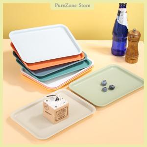 [PureZone] Rectangular Pallet Nordic Plastic Food Serving Tray Multiple Colors Storage Tray Household Kitchen Fruit Dessert Tray