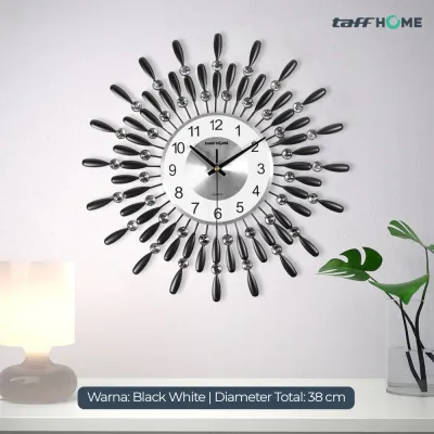 Jam Dinding 3D Creative Luxury Diamond Elegan Model Merak Estetik Diameter 38cm WMO YUH74
