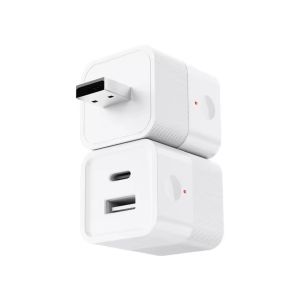 2 in 1 Tuya WiFi Smart TypeC USB Adaptor Switch Mini USB Power Adaptor Charger Plug Timing Voice Control Works with Alexa Google