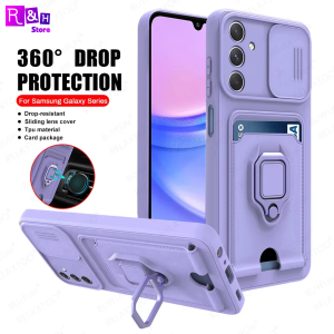 Case Samsung Galaxy A05 A05s Slide Camera with Card Slot Ring Standing