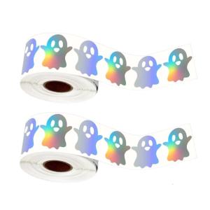 Lễ hội phản chiếu đầy màu sắc Sticker Halloween chủ đề giáng sinh 2 cuộn 500 Sticker mỗi cuộn nhãn dính crafting Nguồn cung cấp
