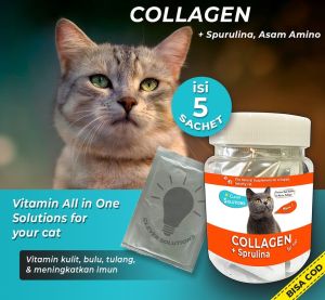 COLLAGEN Vitamin Kucing Suplemen Penggemuk Vitamin Bulu Kucing with Fish Collagen Spirulina Asam Amino Untuk Kucing Anabul Kitten