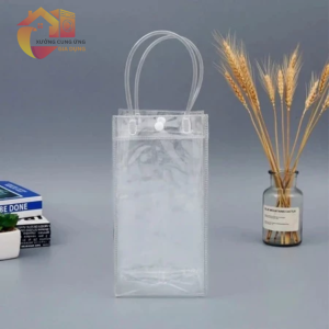 Túi đựng ly giữ nhiệt trong suốt có quai xách túi đựng bình ly nhựa PVC tiện lợi