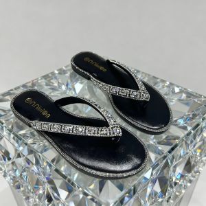 Exclusively For Fashion Versatile Diamond-Embellished Flat Sandals For Women Summer Flip-Flops For Africans Fl-Flops