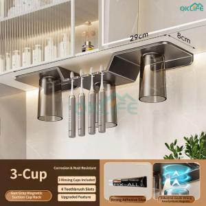 [OKLIFE. SG]Punch-Free Bathroom Caddy with Toothbrush Holder Heavy Duty Storage Shelf for Shampoo Perfume