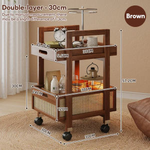 【On Hand】Sofa side table trolley coffee table trolley with wheels easy to move simple to install and stable structure