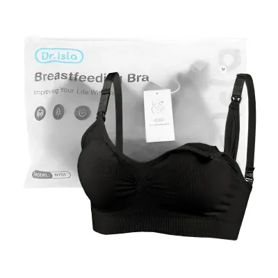 Dr.Isla NY01 ชุดชั้นในให้นม ออกแบบปุ่มด้านหน้าเพื่อความสะดวกในการให้นม แผ่นกันน้ำนม สบายไร้รอยและระบายอากาศได้ ปรับสายสะพายได้ เหมาะสำหรับคุณแม่ในช่วงให้นม earlybird