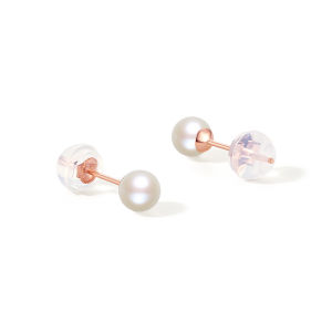 ZHOU LIU FU 周六福 ต่างหูทองคำ 75% 18K ต่างหูมุกน้ำจืดธรรมชาติ X099410