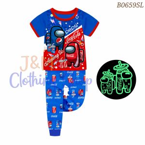 JM Imported Glow in the Dark Pajamas / Short Sleeves for Boys