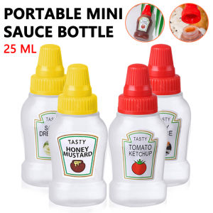 Keepwarm 4PCS 25ML Mini Tomato Ketchup Bottle Portable Sauce Salad Dressing Container *On Sale