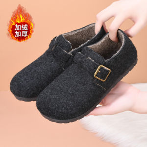 Free Shipping Inner Height-Increasing Thick-Soled 2026 Fleece-Lined Round-Toe Versatile New WomenS Slip-On Shoes Thickened For Warmth