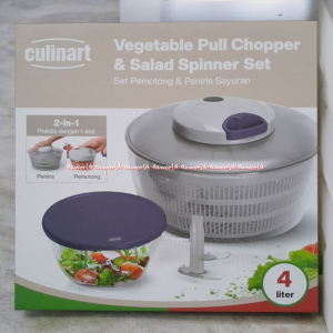 Culinart Grey Abu Chopper & Salad Spinner Set 2in1 Alat Penggiling Penghalus Bumbu Makanan Krisbow Coper Choper Spiner Culin Art