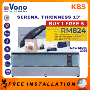 (FREE Shipping+Installation) Vono Ergobed Serena Mattress | 13 Inches Tilam 床垫 l Ergonomic | 7-Zones Support | Tencel | Anti-Static | Natural Latex I Back Care I 15 Years Warranty