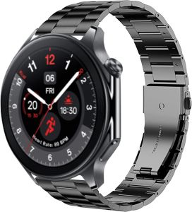 Lamshaw Compatible for OnePlus Watch 4 Band Quick Release Stainless Steel Metal Replacement Straps Compatible for OnePlus Watch Lite 4 3 2 2R 1 Smartwatch