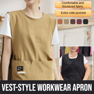[Waterproof And Oil-Proof] Fashionable Vest-Style Workwear Apron Vest Style Stain-Resistant Apron  Multipurpose Kitchen Aprons By Cooks Chef And Servers All-Size