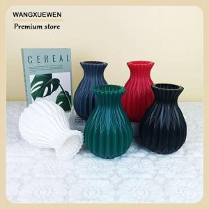 [COD] 1 PCS Nordic Flower Vase Imitation Plastic Flower Vase Living Room Desktop Decoration Wedding Centerpiece Arrangement
