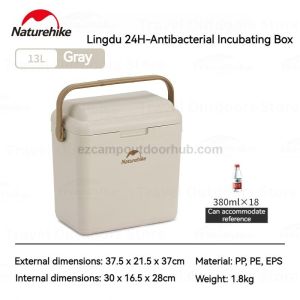 Naturehike 24H Anti-Bacterial Outdoor Cooler Box 9L 13L 24L 33L Cold up to 24H EPS Insulation Food Drink Ice Storage Container Chest Camping Picnic LINGDU 24 Hours Heavy Duty Large Capacity Nature Hike