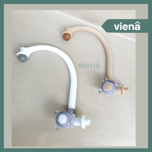 [ VIENA ] Kran Cuci Piring Keran Dapur Keran Angsa PVC Narita Kepala Kemudi Putih Dan Coklat