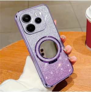 Case Xiaomi Redmi Note 14 4G 5G 14 Pro 5G 14 Pro Plus Luxury Gliter Premium TPU Ring Holder Mirror