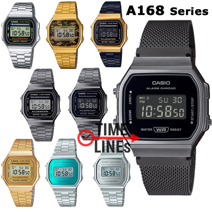 CASIO ของแท้ รุ่น A168 series นาฬิกา Digital ยอดนิยม พร้อมกล่องและรับ ...