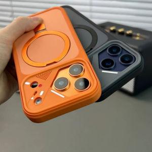 Creativity Camera Lens Case For iPhone 17 16 Pro Max 15 17 Air Matte Bracket Shell Wireless Charging Shockproof Cover
