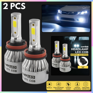 FAST DELIVERY TaffLED Lampu Mobil Depan LED Super Terang H11 COB Headlamp 8000LM Cool White 2 PCS