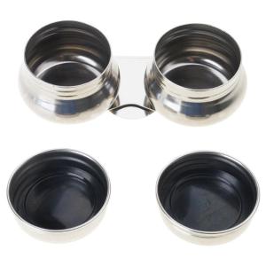 Double Dipper Painting Pots Container Palette Cup Metal Pallete Cup Oil Pots Art Supplies for Drawing