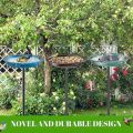 Bird Baths for Outdoors, Detachable Birdbaths for The Garden Clearance, Freestanding Bird Baths for Outdoors Heavy Duty, Bird Bath Bowl Spa & Birdfeeder with Metal Stake Stand (Brown). 