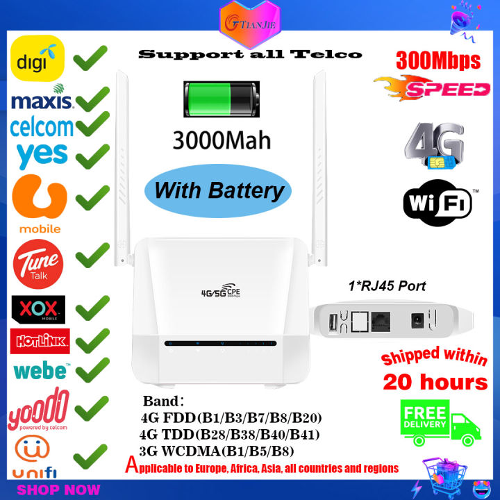 READY STOCK 🔥🔥🔥【Modified Unlimited】4G Router Data Hotspot Wifi Router