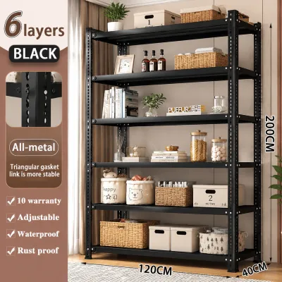 BMZAR Load 600KG 6 layer steel rack Metal rack Boltless goods storage shelf Height adjustable metal rack water proof Steel Shelf organizer storage