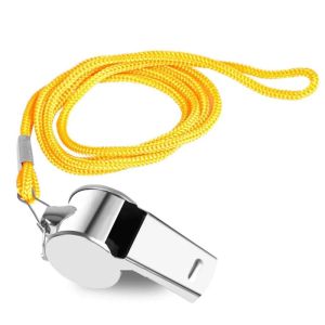 OOC Professional Metal Whistle Loud with Rope Stainless Steel Whistles Soccer Wear Resistant Sport Whistle Referee