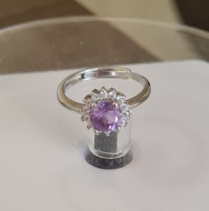 Amethyst Round Expandable Ring