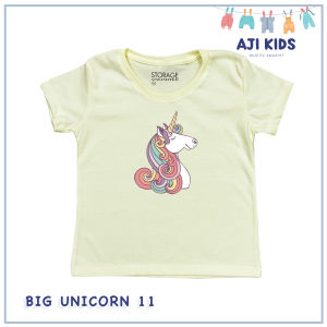 AJI Kids Girls Cute Pastel Colored Graphic Tee with “#12 Big Unicorn 11" Print