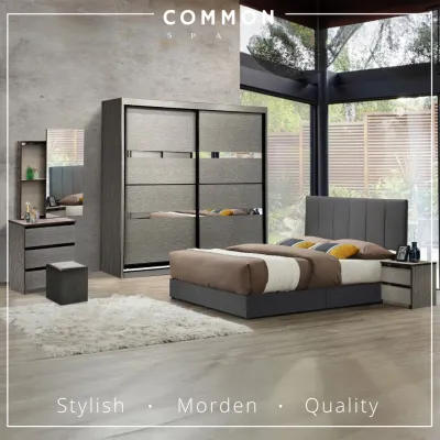 🔥 Free Install 🔥 Common Space - Laun Queen King 6 x 8ft & 8 x 8ft Bedroom Set | Set Bilik Tidur | Almari | Katil | Meja Solek | 套房 140-03 141-04