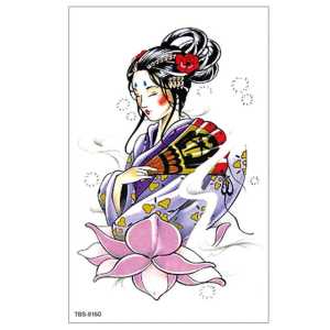 TBS-8160 Tato Temporer Anti Air Motif Geisha Floral Warna-Warni