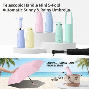CANICECA Ultraviolet Protection Pocket Rain Umbrella Ultralight Folding Sun Shade Umbrella Fashion Wind Resistant Sun Umbrella Summer
