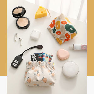 YAFEN Ins Cosmetics Coin Wire Holder Pouch Bag Portable Earphone Cards Lipsticks Storage Bag Auto Close Organizer Travel Jewelry Bag