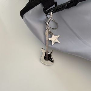[Ready Stock+COD] Vintage Sweet Cool Guitar Pentagram Star Pendant Keychain Millennium Bag Couples Ornament